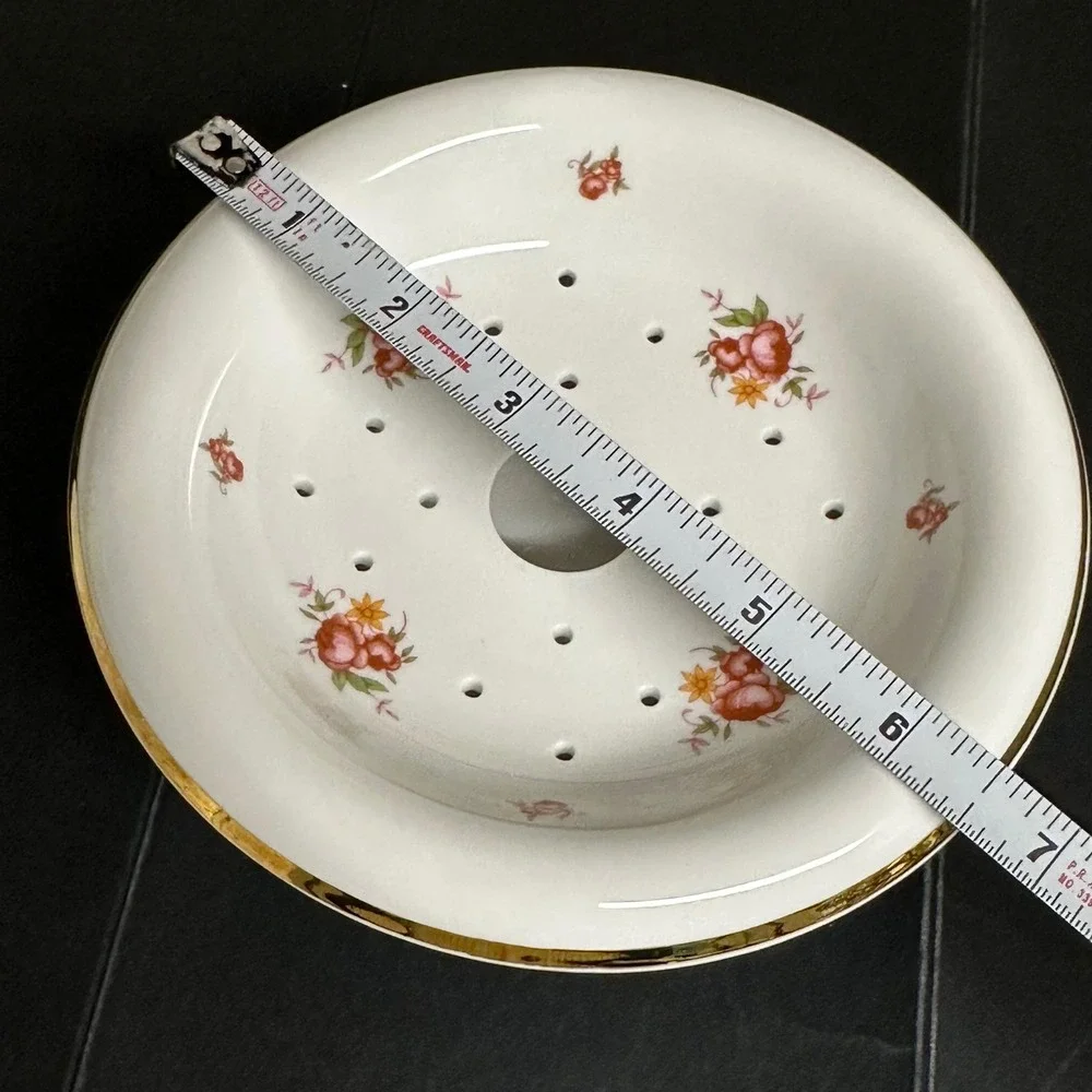 Laura Ashley Parfums Fine Bone‎ China 2 Piece Soap Dish England Vintage Vanity